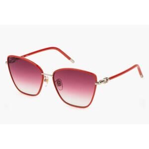 Furla 58mm Gradient Square Sunglasses Shiny Light Gold Red